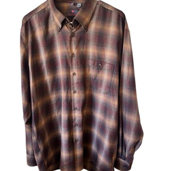 Authentic Haupt Men’s Button Down Plaid Shirt 41/42 16.5 - Picture 9 of 12